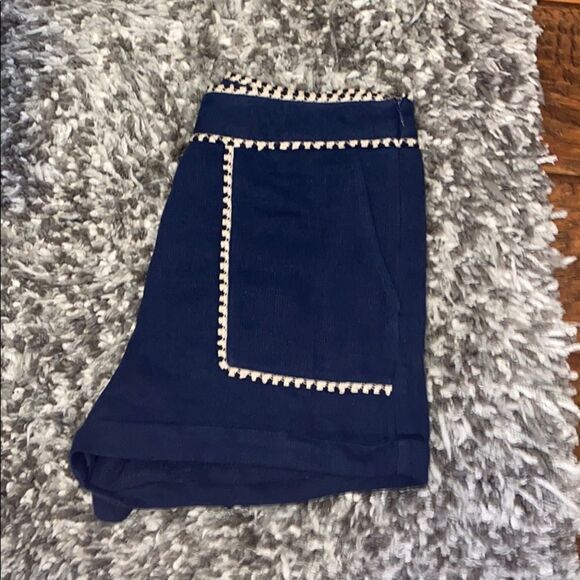 JOA Blue With White Detailing Shorts Boho Casual Feminine - Picture 1 of 9